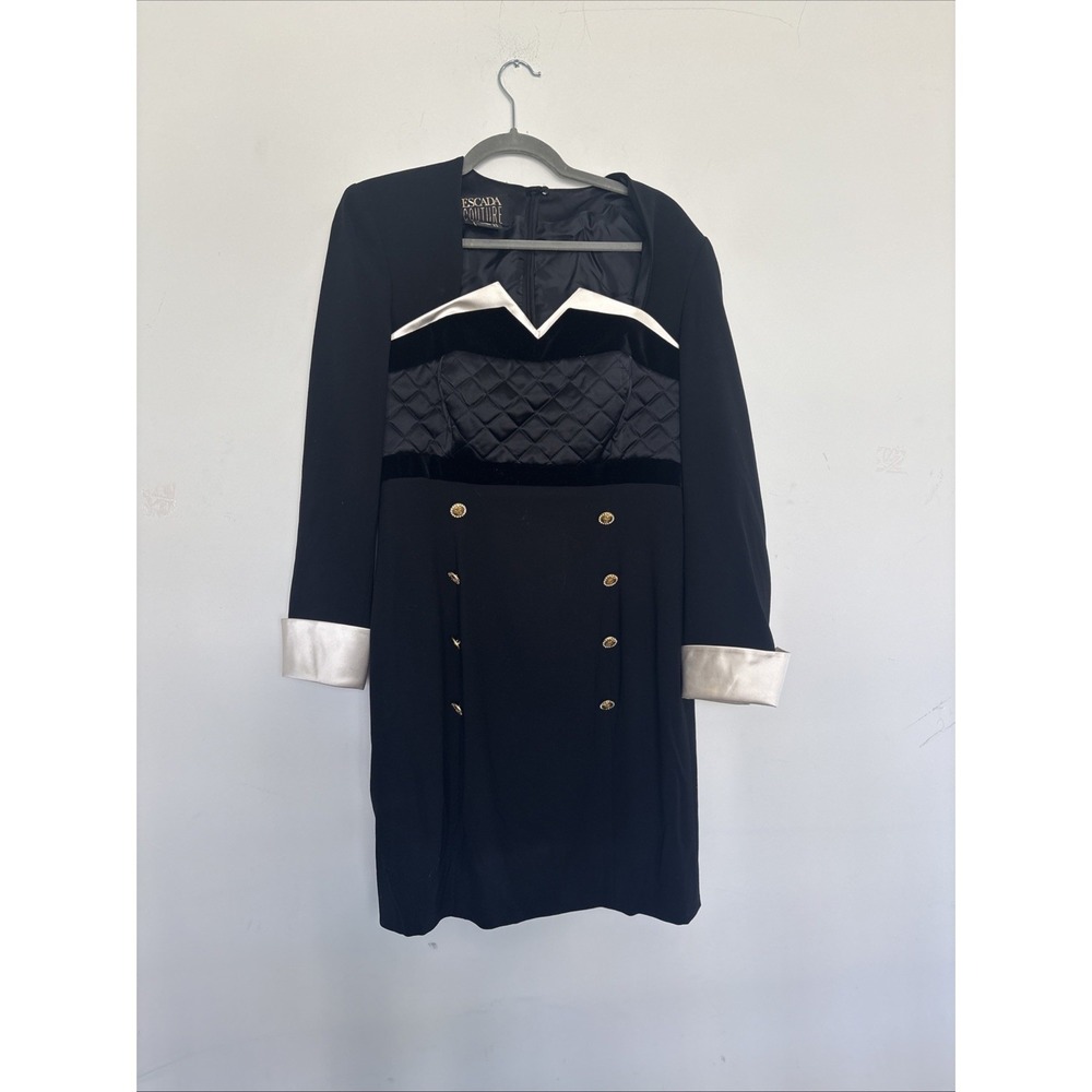 Escada Couture Dress Coat Size 40 Women's Black